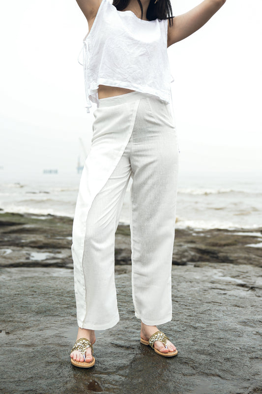 SUNSET SERENITY WIDE LEG WRAP TROUSERS